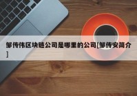 邹传伟区块链公司是哪里的公司[邹传安简介]